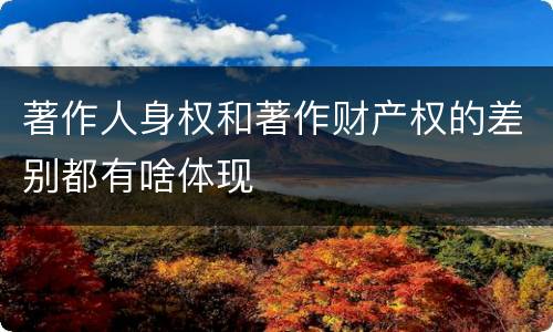 著作人身权和著作财产权的差别都有啥体现