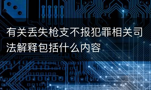 有关丢失枪支不报犯罪相关司法解释包括什么内容