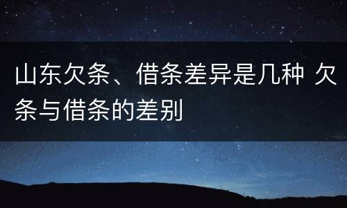 山东欠条、借条差异是几种 欠条与借条的差别