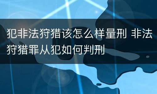 犯非法狩猎该怎么样量刑 非法狩猎罪从犯如何判刑