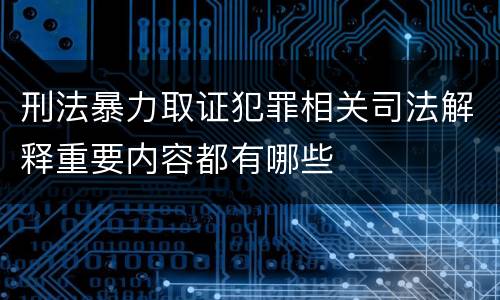 刑法暴力取证犯罪相关司法解释重要内容都有哪些
