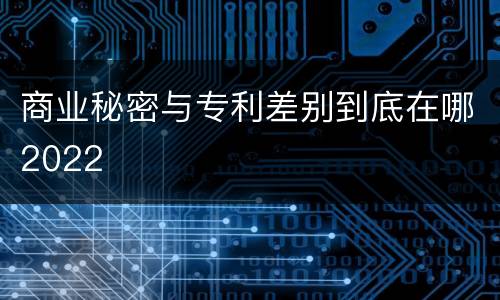 商业秘密与专利差别到底在哪2022