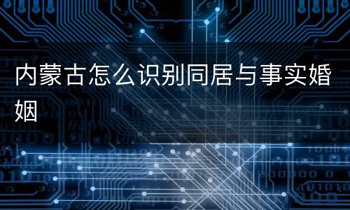 内蒙古怎么识别同居与事实婚姻