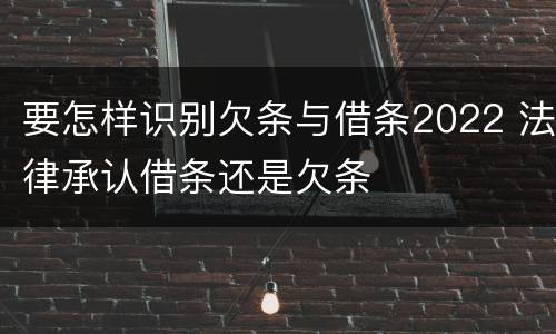 要怎样识别欠条与借条2022 法律承认借条还是欠条