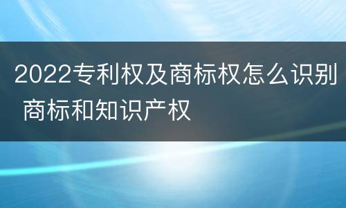 2022专利权及商标权怎么识别 商标和知识产权