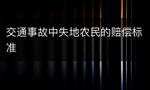 交通事故中失地农民的赔偿标准