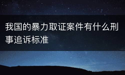 我国的暴力取证案件有什么刑事追诉标准
