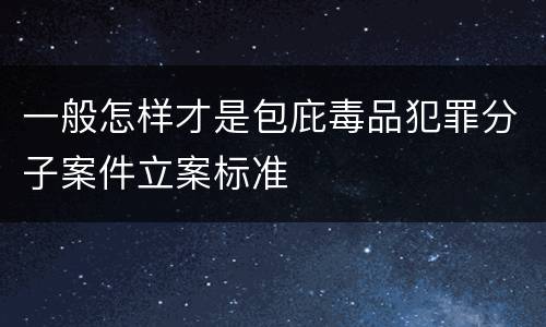 一般怎样才是包庇毒品犯罪分子案件立案标准