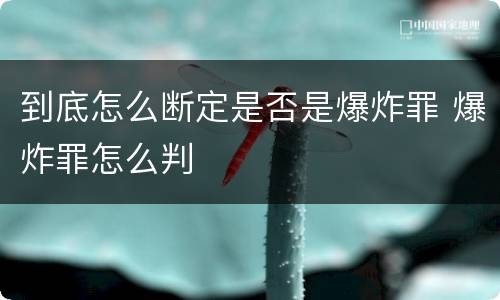 到底怎么断定是否是爆炸罪 爆炸罪怎么判