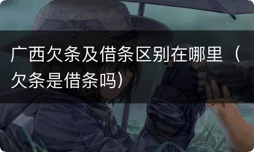 广西欠条及借条区别在哪里（欠条是借条吗）