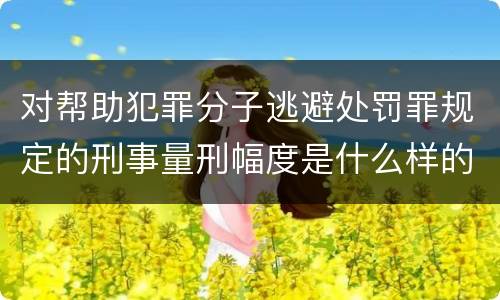 对帮助犯罪分子逃避处罚罪规定的刑事量刑幅度是什么样的
