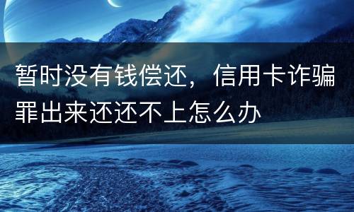 暂时没有钱偿还，信用卡诈骗罪出来还还不上怎么办