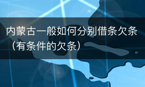 内蒙古一般如何分别借条欠条（有条件的欠条）