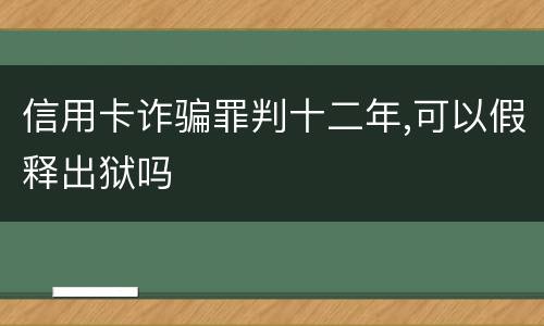 信用卡诈骗罪判十二年,可以假释出狱吗