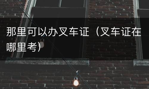 那里可以办叉车证（叉车证在哪里考）