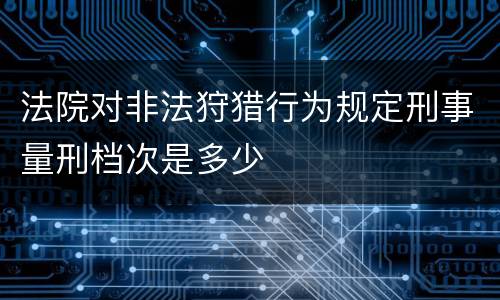 法院对非法狩猎行为规定刑事量刑档次是多少