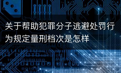 关于帮助犯罪分子逃避处罚行为规定量刑档次是怎样