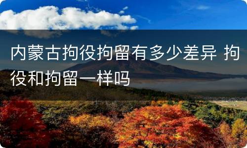 内蒙古拘役拘留有多少差异 拘役和拘留一样吗