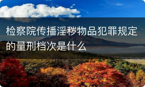 检察院传播淫秽物品犯罪规定的量刑档次是什么