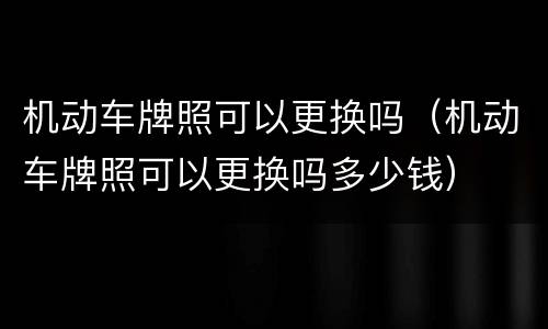 机动车牌照可以更换吗（机动车牌照可以更换吗多少钱）