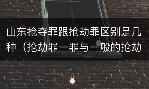 山东抢夺罪跟抢劫罪区别是几种（抢劫罪一罪与一般的抢劫罪区别）