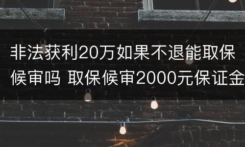 非法获利20万如果不退能取保候审吗 取保候审2000元保证金会退吗
