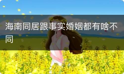 海南同居跟事实婚姻都有啥不同