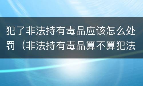 犯了非法持有毒品应该怎么处罚（非法持有毒品算不算犯法）