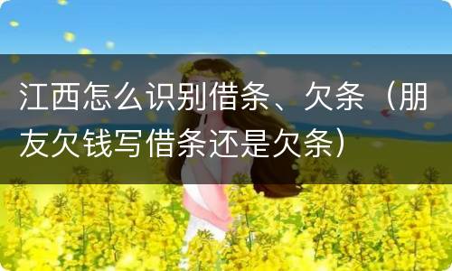 江西怎么识别借条、欠条（朋友欠钱写借条还是欠条）