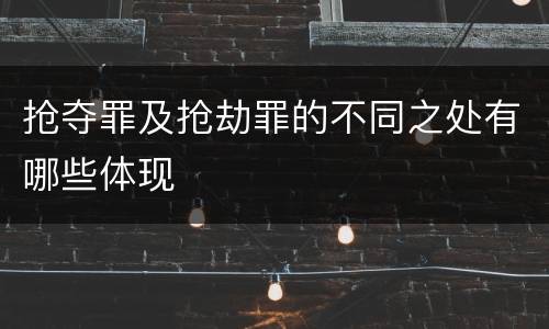 抢夺罪及抢劫罪的不同之处有哪些体现