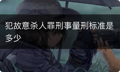 犯故意杀人罪刑事量刑标准是多少