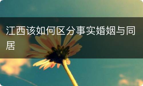 江西该如何区分事实婚姻与同居