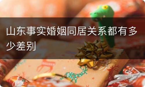 山东事实婚姻同居关系都有多少差别