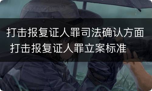 打击报复证人罪司法确认方面 打击报复证人罪立案标准