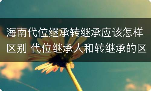 海南代位继承转继承应该怎样区别 代位继承人和转继承的区别