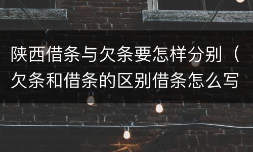 陕西借条与欠条要怎样分别（欠条和借条的区别借条怎么写）