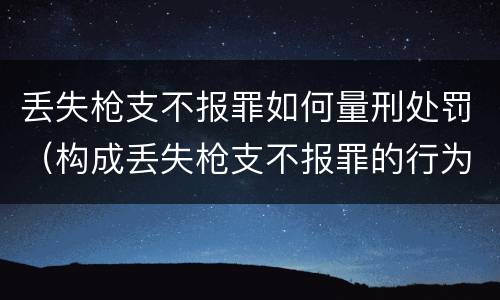 丢失枪支不报罪如何量刑处罚（构成丢失枪支不报罪的行为）