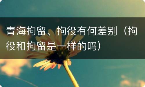 青海拘留、拘役有何差别（拘役和拘留是一样的吗）