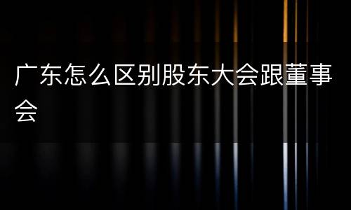 广东怎么区别股东大会跟董事会