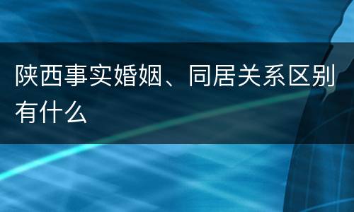陕西事实婚姻、同居关系区别有什么