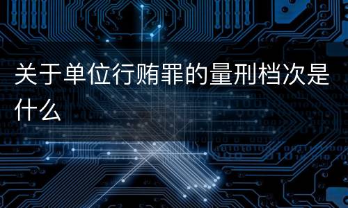 关于单位行贿罪的量刑档次是什么