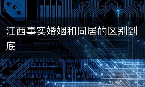 江西事实婚姻和同居的区别到底