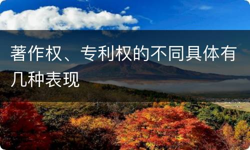 著作权、专利权的不同具体有几种表现