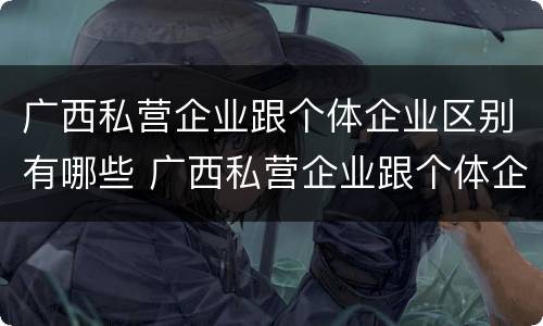 广西私营企业跟个体企业区别有哪些 广西私营企业跟个体企业区别有哪些地方