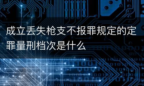 成立丢失枪支不报罪规定的定罪量刑档次是什么