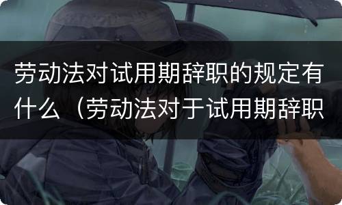 劳动法对试用期辞职的规定有什么（劳动法对于试用期辞职规定）
