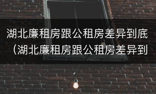 湖北廉租房跟公租房差异到底（湖北廉租房跟公租房差异到底多大）