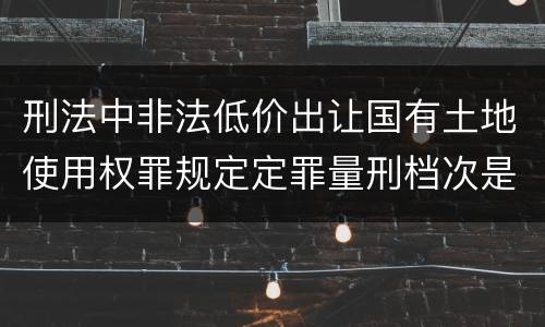 刑法中非法低价出让国有土地使用权罪规定定罪量刑档次是多少