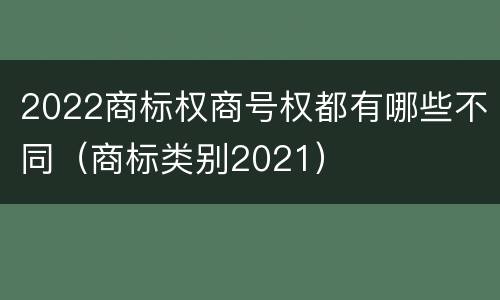 2022商标权商号权都有哪些不同（商标类别2021）