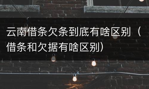 云南借条欠条到底有啥区别（借条和欠据有啥区别）
